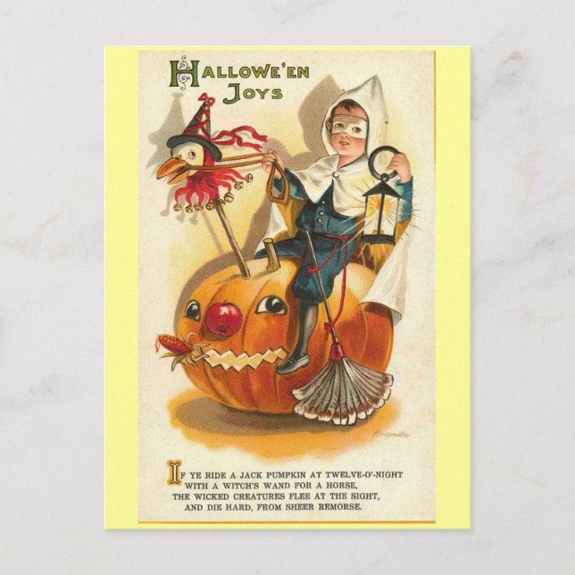 Vintage Halloween Joys Postkarte (Vorderseite)