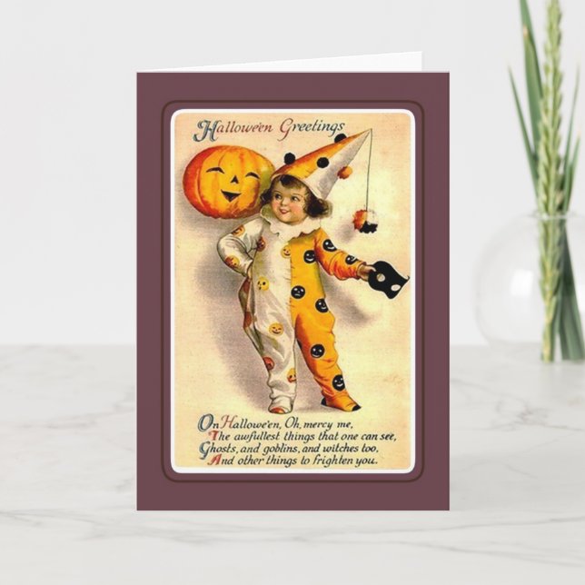 Vintage Halloween Karte (Vorderseite)