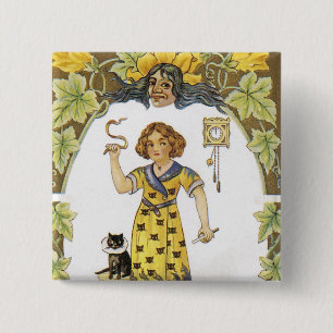 Vintage Halloween-Karte Button