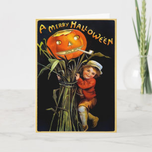 Vintage Halloween-Karte Feiertagskarte