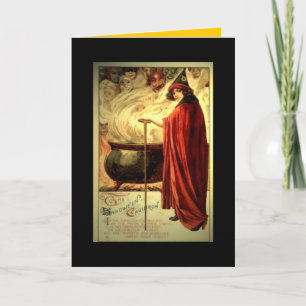 Vintage Halloween-Karte "großer Kessel " Karte