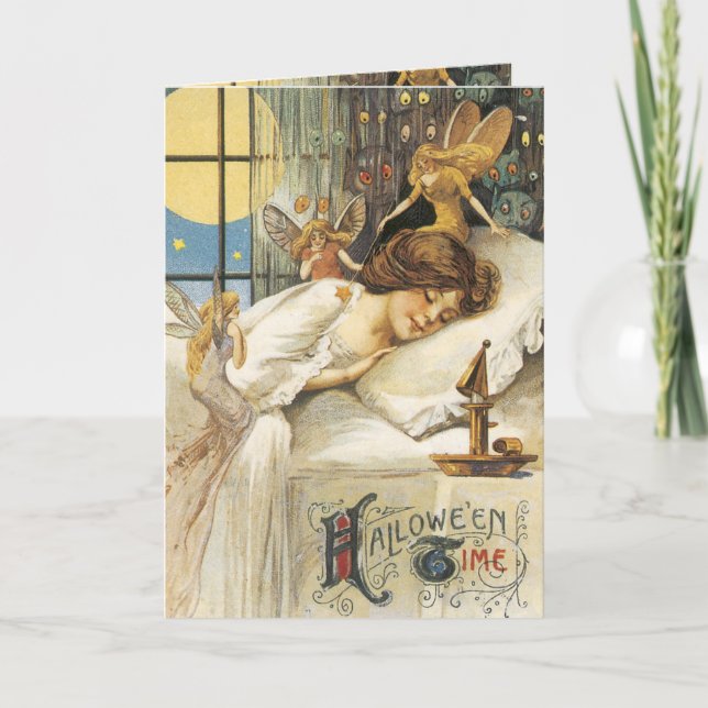 Vintage Halloween-Karte Karte (Vorderseite)