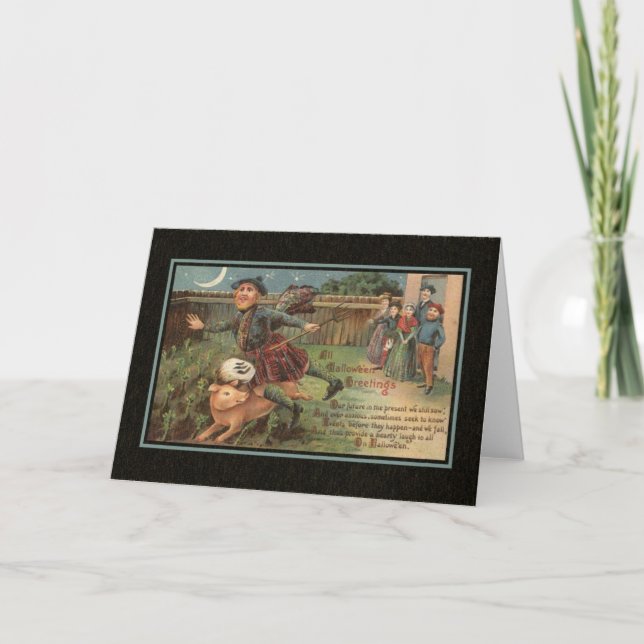 Vintage Halloween-Karte Karte (Vorderseite)