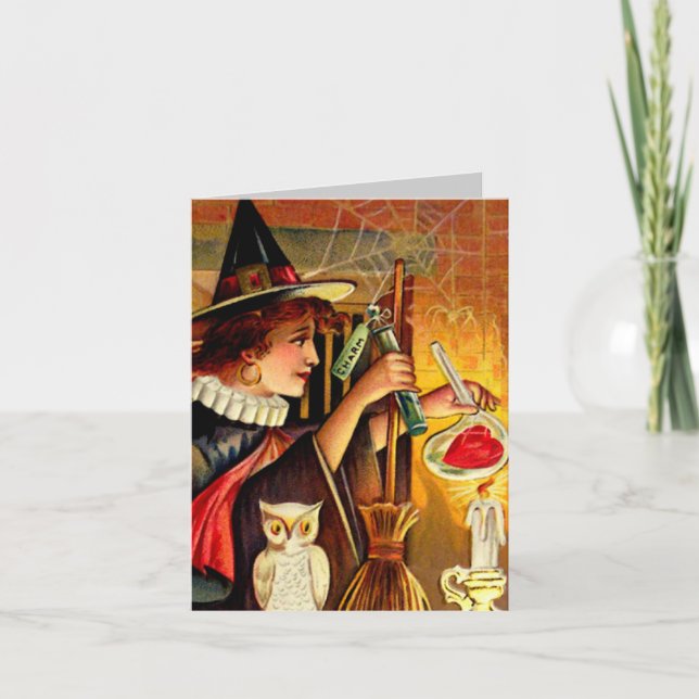 Vintage Halloween-Karte Karte (Vorderseite)