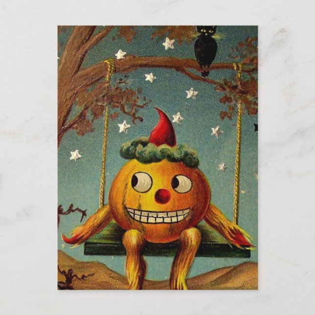 Vintage Halloween-Karte Postkarte (Vorderseite)