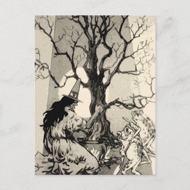 Vintage Halloween-Karte Postkarte (Vorderseite)
