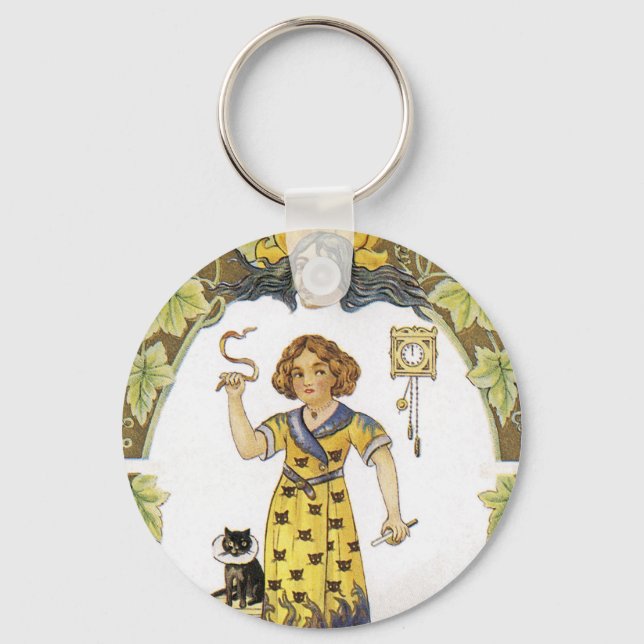 Vintage Halloween-Karte Schlüsselanhänger (Vorderseite)