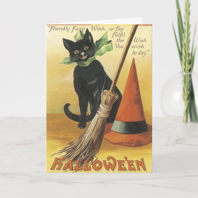 Vintage Halloween-Karten Karte (Vorderseite)