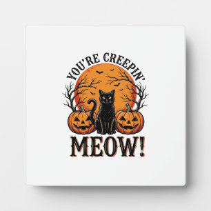 Vintage-Halloween-Katze Creepin Meow Gravur_1 Fotoplatte