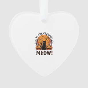 Vintage-Halloween-Katze Creepin Meow Gravur_1 Ornament