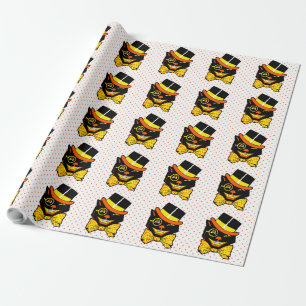 Vintage Halloween-Katze Geschenkpapier