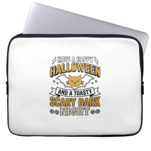 Vintage-Halloween-Katze Gruseliges Dunkles Nacht-D Laptopschutzhülle