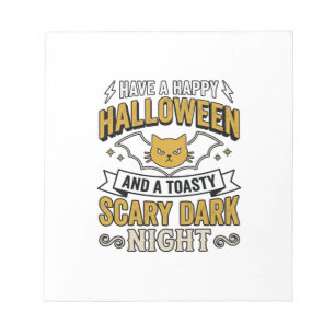 Vintage-Halloween-Katze Gruseliges Dunkles Nacht-D Notizblock