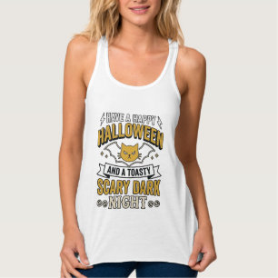 Vintage-Halloween-Katze Gruseliges Dunkles Nacht-D Tank Top