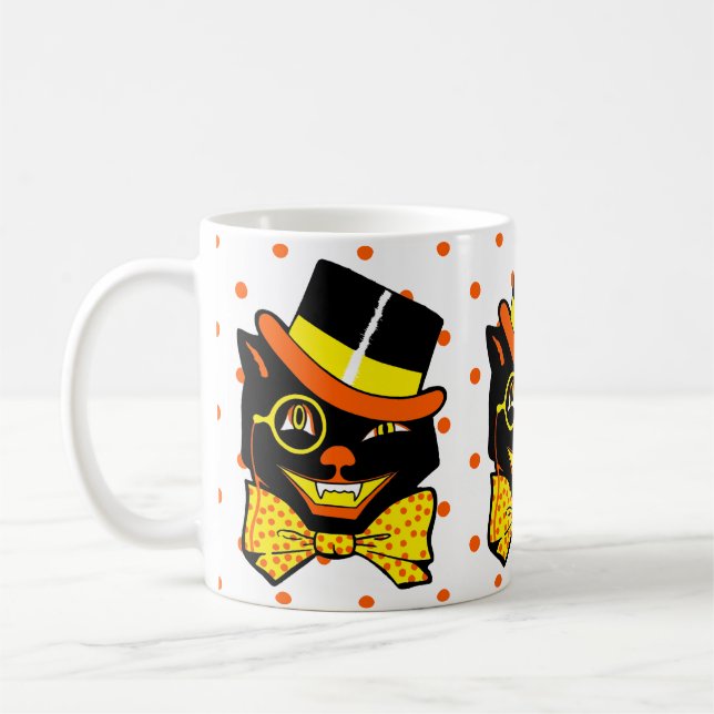 Vintage Halloween-Katze Kaffeetasse (Links)