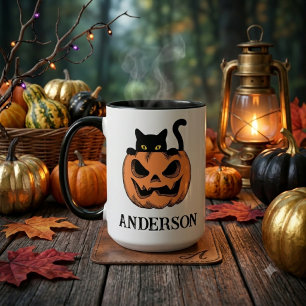 Vintage-Halloween-Katze-LuPe Benutzerdefinierter N Tasse