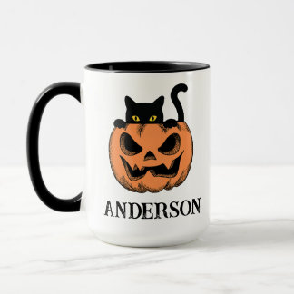 Vintage-Halloween-Katze-LuPe Benutzerdefinierter N Tasse