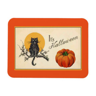 Vintage Halloween-Katze Magnet