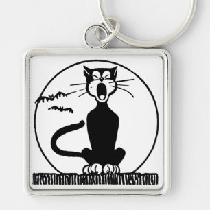 Vintage Halloween-Katze Schlüsselanhänger