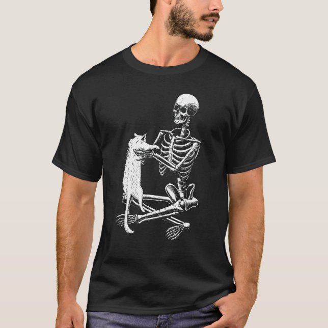 Vintage Halloween-Katze T-Shirt (Vorderseite)