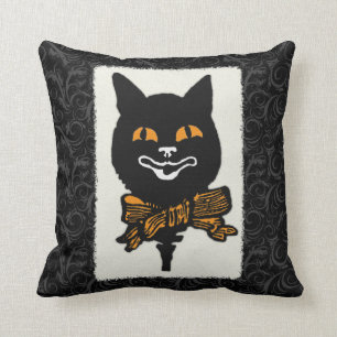 Vintage Halloween-Katzen-Dekoration Kissen