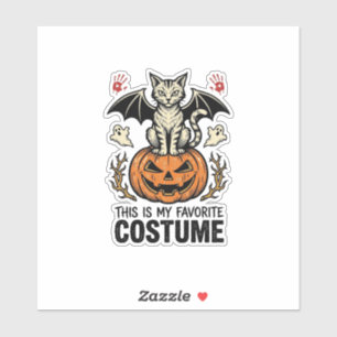 Vintage-Halloween-Katzen-Kürbis-Kostüm-Shirt-Desig Aufkleber