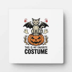 Vintage-Halloween-Katzen-Kürbis-Kostüm-Shirt-Desig Fotoplatte
