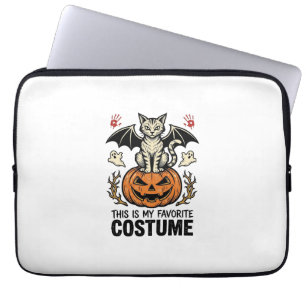 Vintage-Halloween-Katzen-Kürbis-Kostüm-Shirt-Desig Laptopschutzhülle