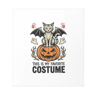 Vintage-Halloween-Katzen-Kürbis-Kostüm-Shirt-Desig Notizblock