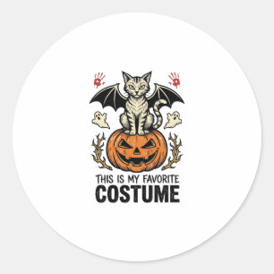 Vintage-Halloween-Katzen-Kürbis-Kostüm-Shirt-Desig Runder Aufkleber