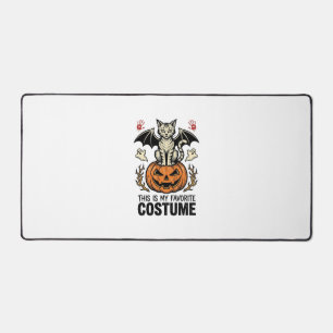 Vintage-Halloween-Katzen-Kürbis-Kostüm-Shirt-Desig Schreibtischunterlage
