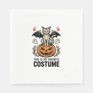 Vintage-Halloween-Katzen-Kürbis-Kostüm-Shirt-Desig Serviette