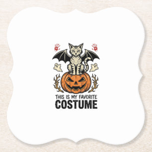 Vintage-Halloween-Katzen-Kürbis-Kostüm-Shirt-Desig Untersetzer