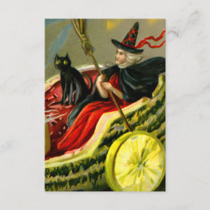 Vintage Halloween-Katzenjacke Begleitkarte