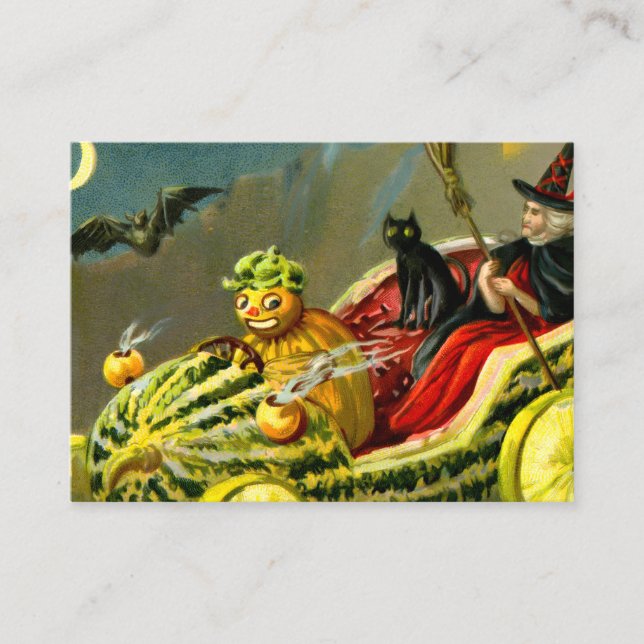 Vintage Halloween-Katzenjacke Begleitkarte (Vorderseite)