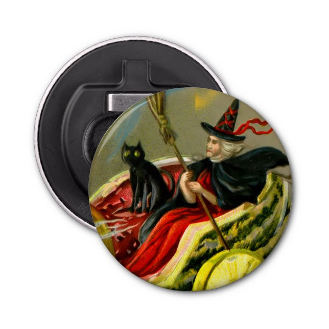 Vintage Halloween-Katzenjacke Flaschenöffner (Vorderseite)