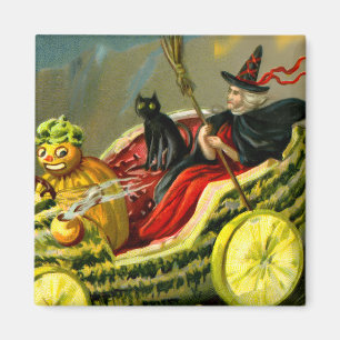 Vintage Halloween-Katzenjacke Magnet