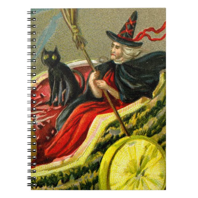 Vintage Halloween-Katzenjacke Notizblock (Vorderseite)