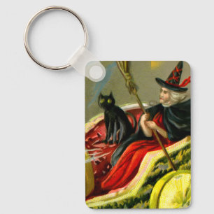 Vintage Halloween-Katzenjacke Schlüsselanhänger