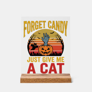 Vintage-Halloween-Katzenliebhaber-lustiges Bonbon- Acrylschild