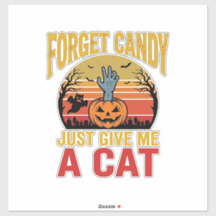 Vintage-Halloween-Katzenliebhaber-lustiges Bonbon- Aufkleber