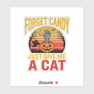 Vintage-Halloween-Katzenliebhaber-lustiges Bonbon- Aufkleber