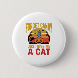 Vintage-Halloween-Katzenliebhaber-lustiges Bonbon- Button