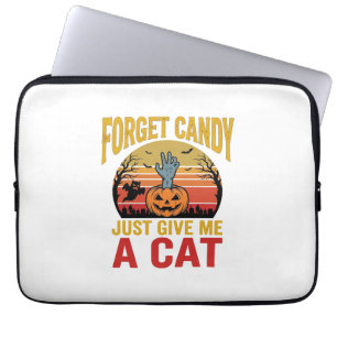 Vintage-Halloween-Katzenliebhaber-lustiges Bonbon- Laptopschutzhülle