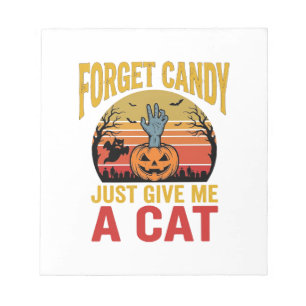Vintage-Halloween-Katzenliebhaber-lustiges Bonbon- Notizblock