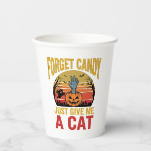 Vintage-Halloween-Katzenliebhaber-lustiges Bonbon- Pappbecher