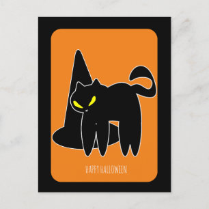 Vintage Halloween-Katzenwitsche Postkarte