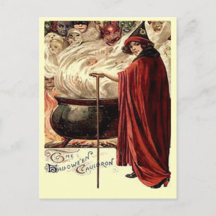 Vintage-Halloween-Kauter-Zauber Postkarte