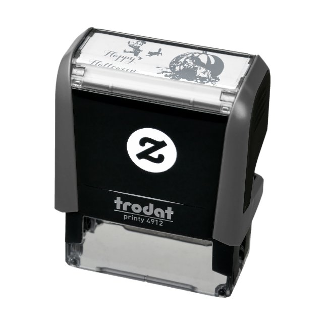 Vintage Halloween Kids Playing Happy Halloween Permastempel (Produkt)