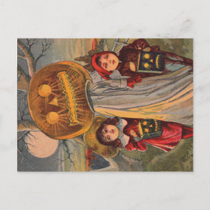 Vintage-Halloween-Kinder-Ankündigungspostkarte Ankündigungspostkarte